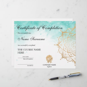 Yoga Lotus Certificate of Completion Award Course 