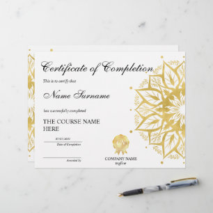 Yoga Lotus Certificate of Completion Award Course 