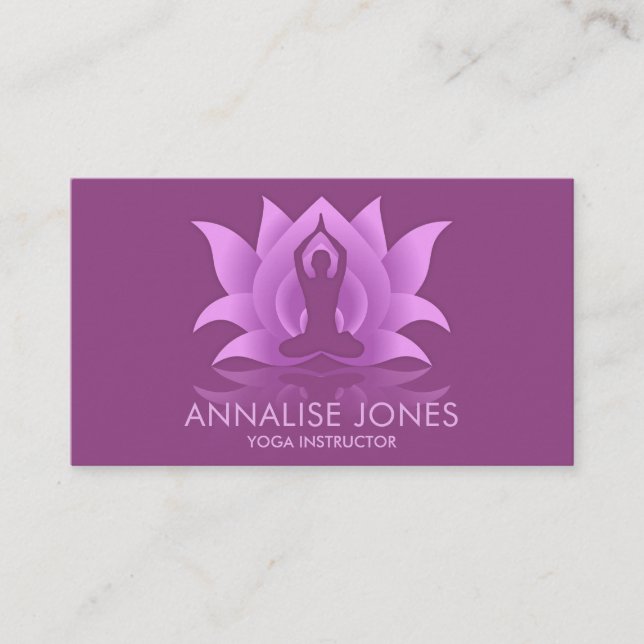 Yoga Lotus Flower Pose Business Card (Front)