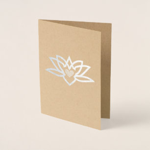 Yoga Lotus Heart Foil Card