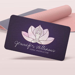 Yoga Lotus Line art - Gentle Rose Business Card