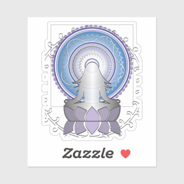 Yoga Lotus Mandala - Sticker Spirituel (Feuille)