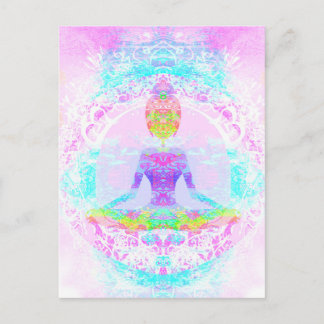 Yoga lotus pose. Postcard
