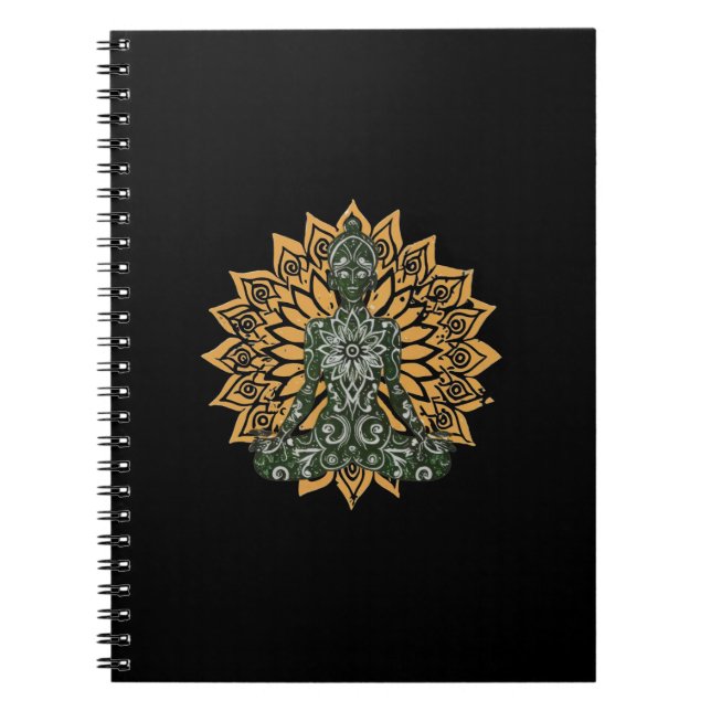 Yoga Lotus Pose Zen Graphic Notebook (Front)