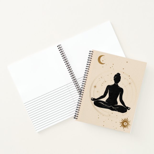 Yoga lotus position silhouette zen journal collage (Intérieur)