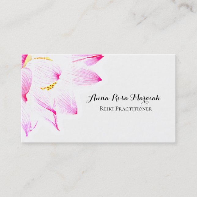 *~*  Yoga Lotus Reiki Energy Healer Light Filled Business Card (Front)