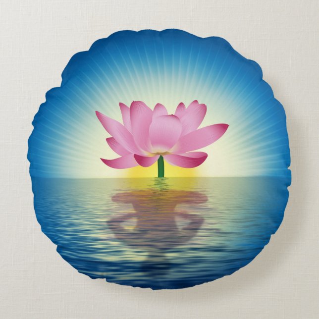 Yoga Lotus Round Pillow (Front)
