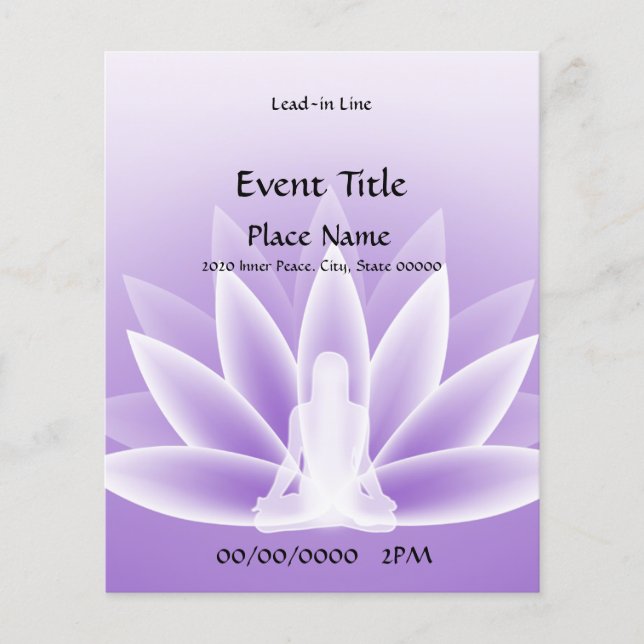 Yoga Lotus Violet Small Event Flyer (Front)