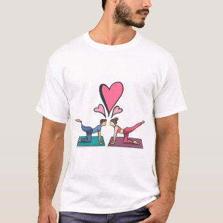 "Yoga Love" "Partner Pose" "Heart to Heart" T-Shirt