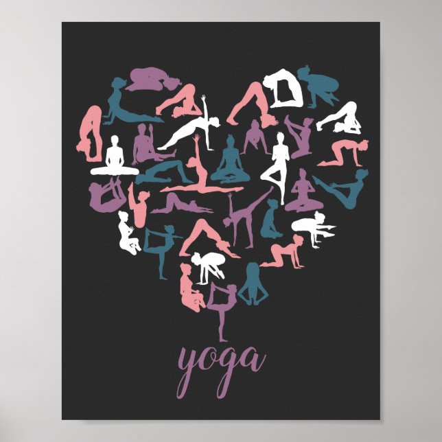Yoga Love Silhouettes Poster (Front)