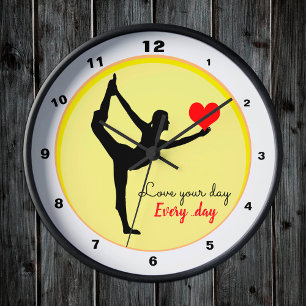 Yoga & Love your day, Every day / Yogini fashion Round Clock