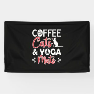 Yoga Lover   Coffee Cat And Yoga Mats Banner