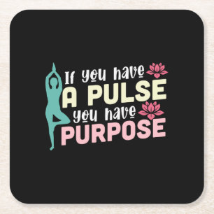 Yoga Lover If You Have A Pulse Square Paper Coaster