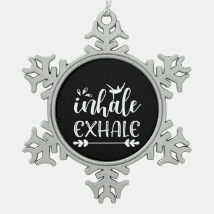 Yoga Lover Inhale To Exhale Snowflake Pewter Christmas Ornament