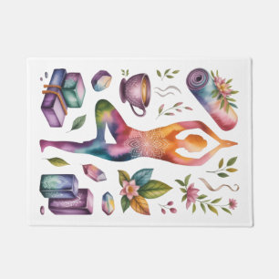 Yoga lover inspired zen lifestyle doormat