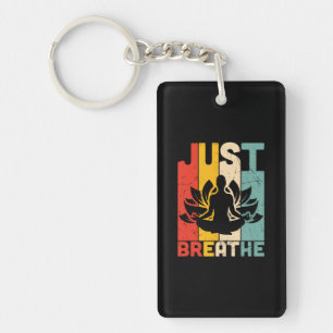 Yoga Lover Just Breathe Lotus Yoga Keychain