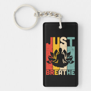 Yoga Lover   Just Breathe Lotus Yoga Keychain