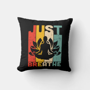 Yoga Lover Just Breathe Lotus Yoga Throw Pillow