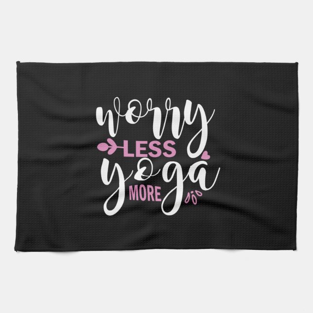 Yoga Lover | Worry Less Yoga More Kitchen Towel (Horizontal)