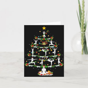 Yoga Lover Xmas Lighting Yoga Christmas Tree T Shi Card