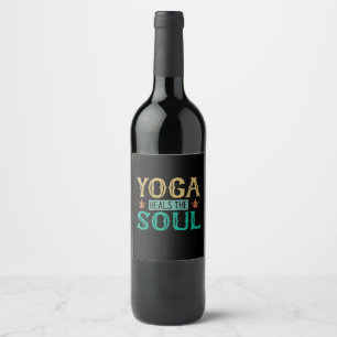 Yoga Lover Yoga Heals The Soul Wine Label