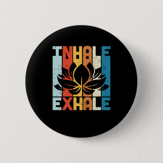 Yoga Lover | Yoga Inhale 2 Inch Round Button