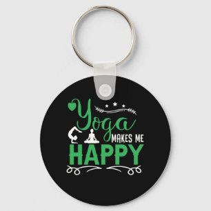 Yoga Lover   Yoga Make Me Happy Keychain