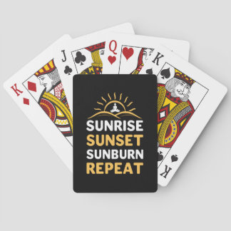 Yoga Lover | Yoga Sunrise Sunset Sunburn Repeat Playing Cards