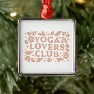 Yoga lovers club yogi girls beige girly aesthetic metal ornament