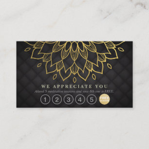 Yoga Loyalty 6 Punch Gold Mandala Black Leather Card
