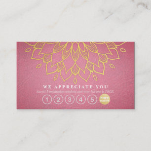 Yoga Loyalty 6 Punch Gold Mandala Purple Leather Card