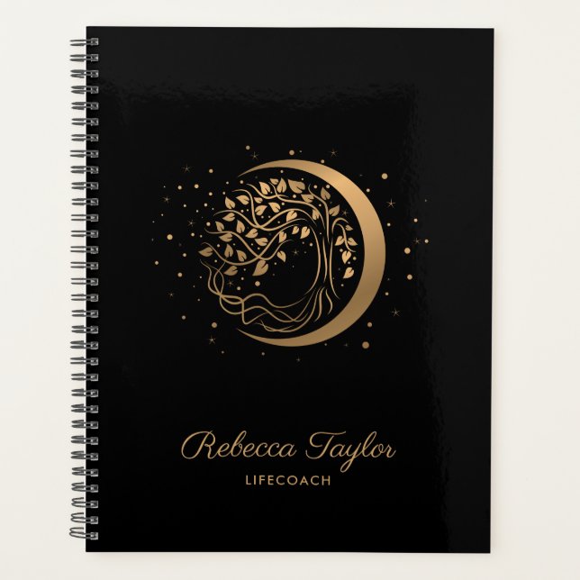 yoga lune trendy coach de vie arbre de vie or (Devant)