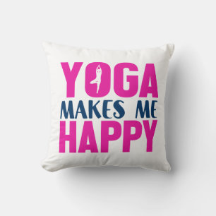 Yoga makes me happy      throw pillow
