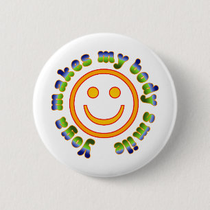 Yoga Makes My Body Smile Health Fitness New Age 2 Inch Round Button