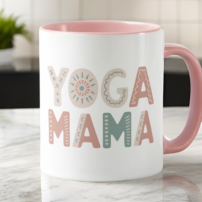 Yoga Mama Boho Pastel Classique Café Mug (Créateur téléchargé)