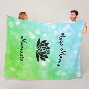 Yoga Mama Namaste design Fleece Blanket