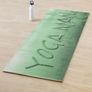 Yoga Man Pistachio Grey White rustic Mat