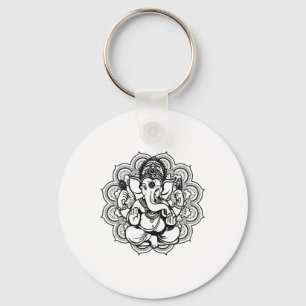 Yoga Mandala Elephant Ganesha Tril Ornaments Chakr Keychain
