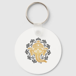Yoga Mandala Elephant Hindus Dharma Chakra Hinduis Keychain