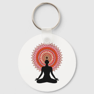 Yoga Mandala Moroccan Seated Design,yoga Gift Idea Keychain