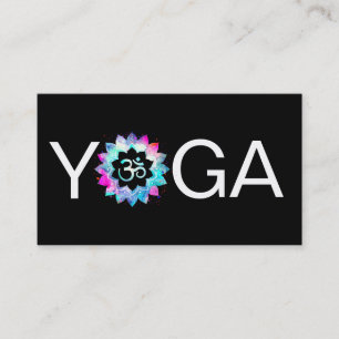 *~* Yoga Mandala OM  Aum  Lotus Teacher Instructor Business Card