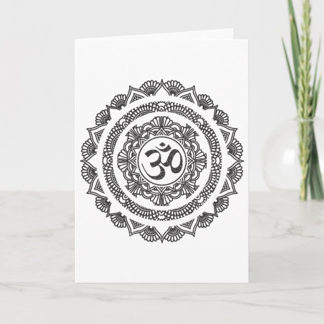 Yoga Mandala Om Symbol Buddha Yogi Gift  Card (Front)