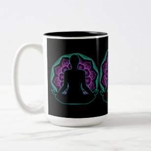 Yoga Mandala Two-Tone Coffee Mug