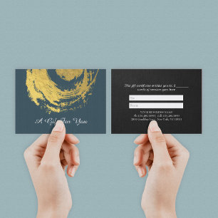 YOGA Massage Gift Certificate Blue Gold ZEN Symbol
