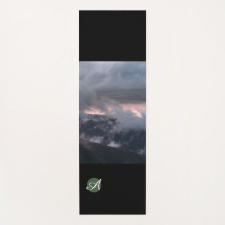 YOGA MAT CLOUDS AND STARS PERSONALIZED INITIAL