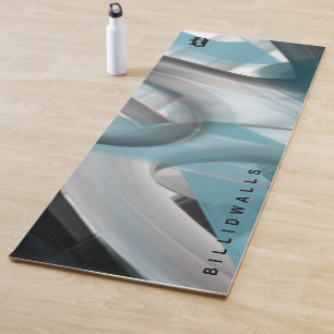 Yoga Mat Fitness Abstract Art Blue Ocean