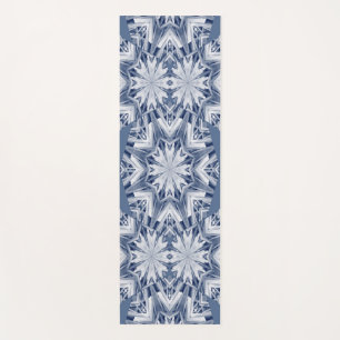 Yoga Mat, Grey & White floral pattern design Mat