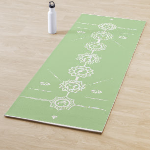 Yoga mat guide 7 Chakras green design
