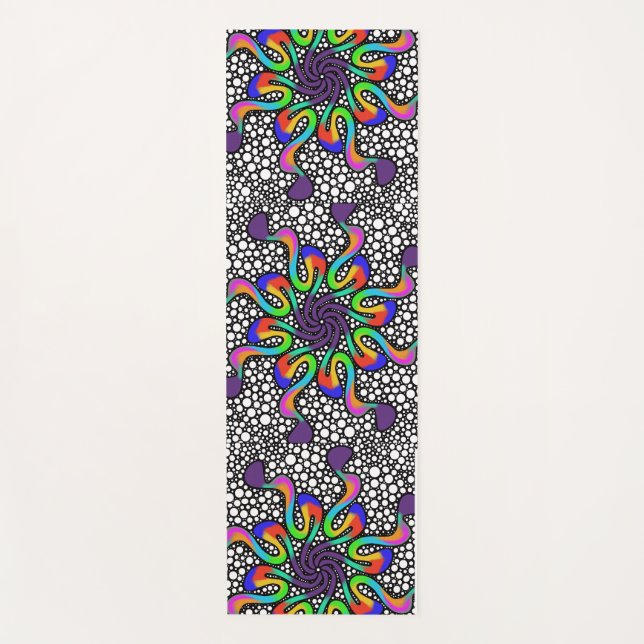 Yoga mat mandala art exercise pad  (Front)