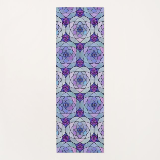 Yoga Mat with jewel-toned mandala (Front)